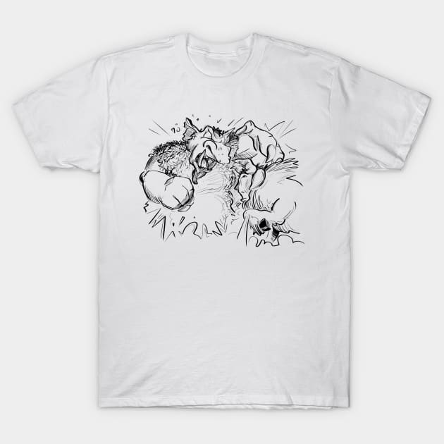 The Three Billy Goats Gruff - Fight Scene T-Shirt by Jason's Doodles